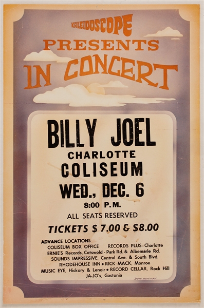 Billy Joel Original 1978 Cardboard Concert Poster