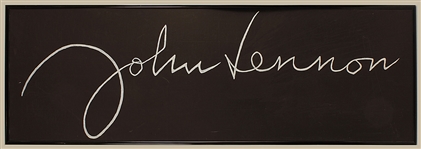John Lennon Original Five Foot Tall Signature Painted by Yoko Ono 