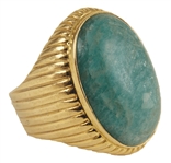 Elvis Presley Owned & Worn 18kt Gold Oval Adventurine Quartz Ring