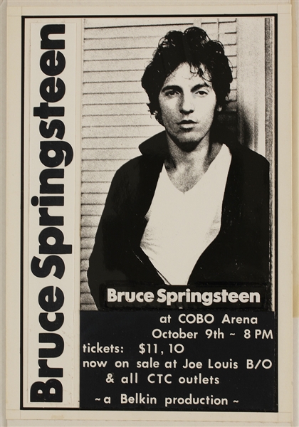 Bruce Springsteen Original 1978 Darkness on the Edge of Town Tour Concert Poster Art Mock-Up