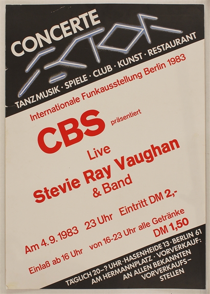 Stevie Ray Vaughan Original 1983 Berlin Concert Poster