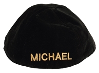 Michael Jackson Owned & Worn Personalized Yarmulke