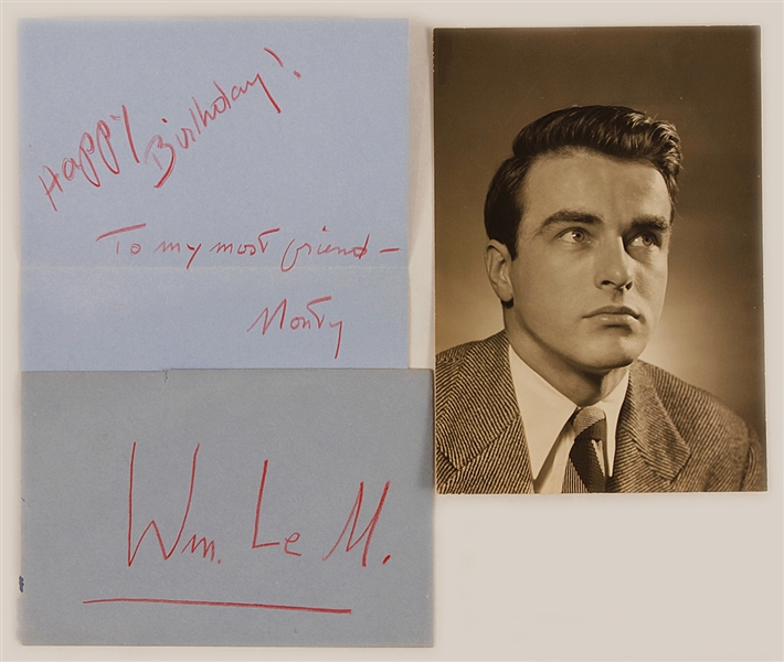 Montgomery Clift Handwritten Birthday Love Note to William LeMassena, Envelope and Original Photograph