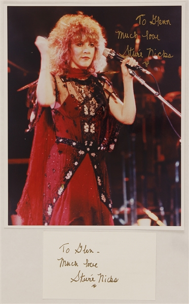 Stevie Nicks Signed & Inscribed Photograph and Signed Card