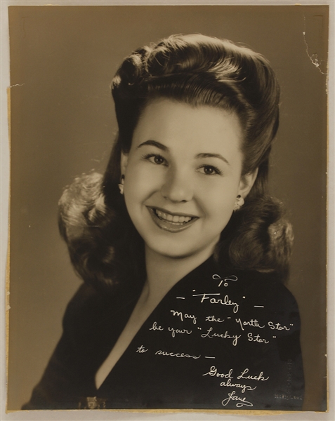 Jane Withers Signed & Inscribed Photograph to Farley Granger