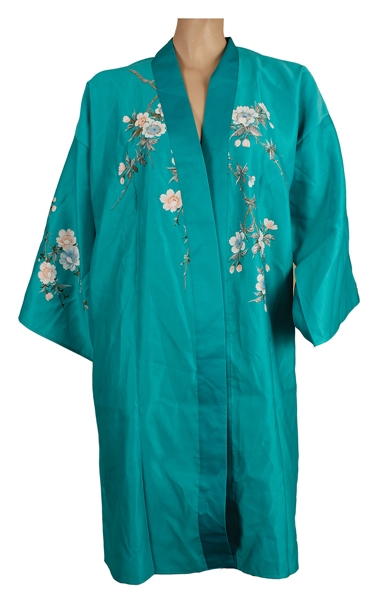 Michael Jackson Owned & Worn Blue Kimono with White Flowers