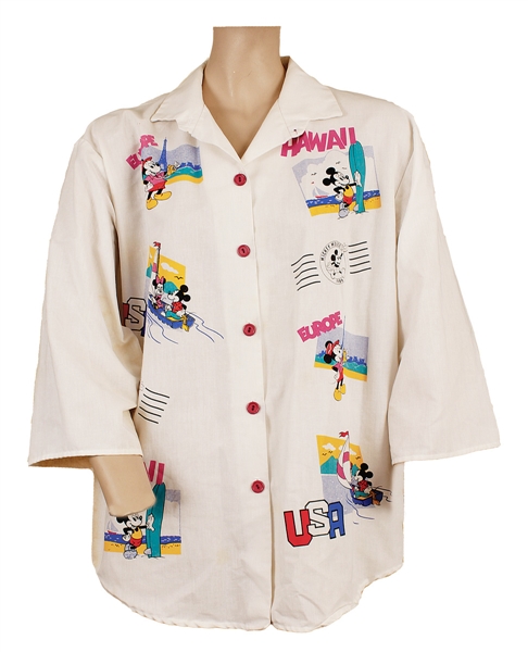 Michael Jackson Owned & Worn Mickey Mouse Button-Down Shirt