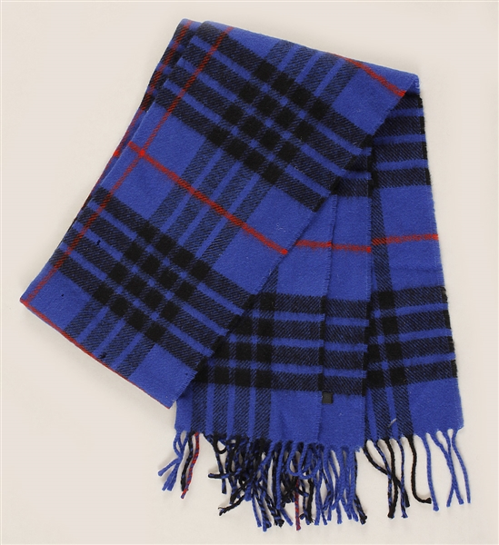 Michael Jackson Owned & Worn Royal Blue and Black Plaid Scarf