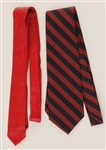 Michael Jackson Owned & Worn Red Tie and Red & Blue Striped Tie