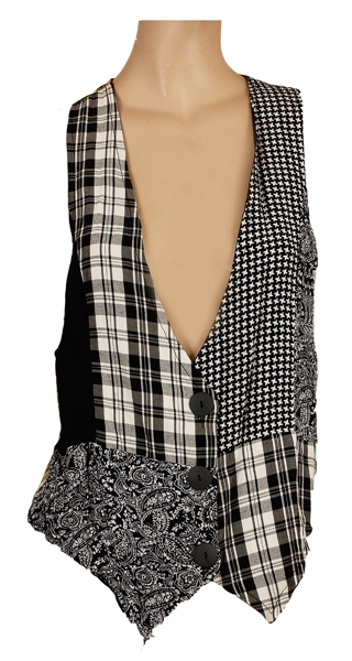 Michael Jackson Owned & Worn  Black & White Print Vest