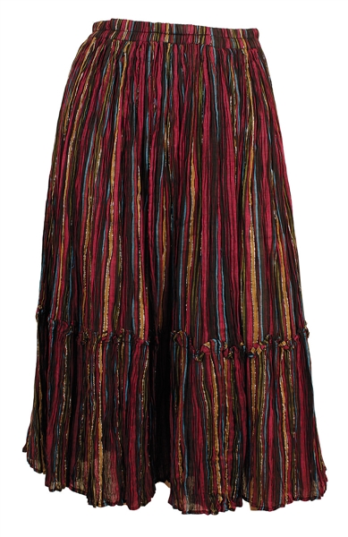 Stevie Nicks Owned & Worn Colorful Striped Skirt