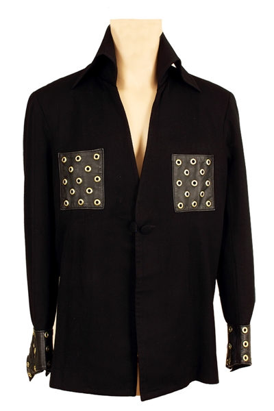 Elvis Presley Owned & Worn Bill Belew Custom Black Jacket with Leather Pockets and Cuffs