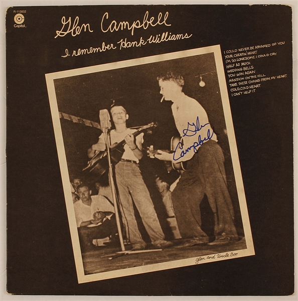 Glen Campbell Signed "I Remember Hank Williams" Album