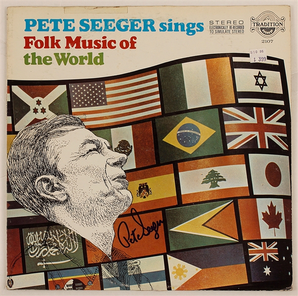 Pete Seeger Signed "Folk Music of the World" Album