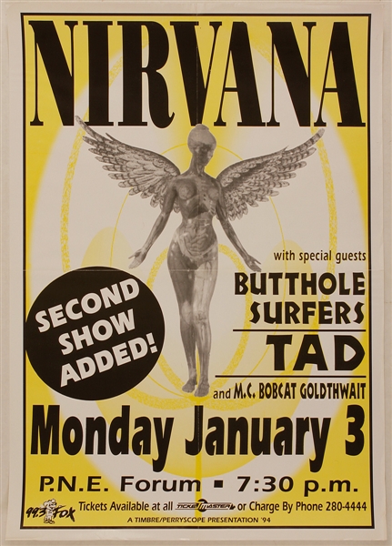 Nirvana Rare 1994 Concert Poster from A Limited Edition Box Set