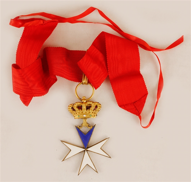 Michael Jackson Owned & Worn Medal with Crown and Red Ribbon