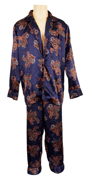 Michael Jackson Owned & Worn Blue Paisley Pajamas 