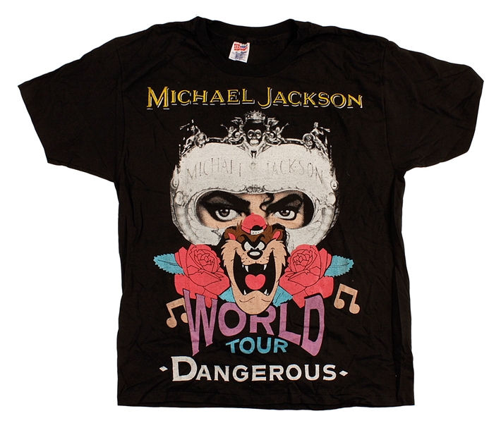Michael Jacksons Owned and Worn Dangerous World Tour Shirt 