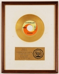 Beatles "All You Need Is Love" Original RIAA White Matte Gold Single Record Award Presented to The Beatles