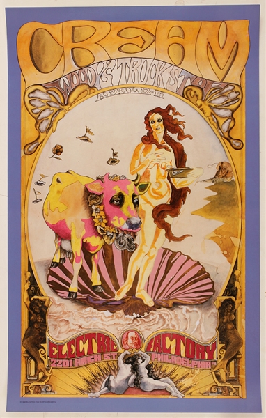 Cream 1968 Electric Factory Concert Poster Reprint