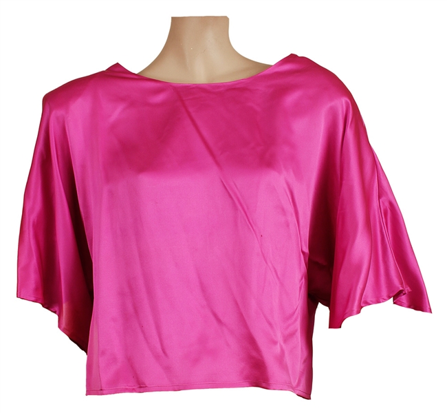 Stevie Nicks Owned & Worn Pink Satin Shirt