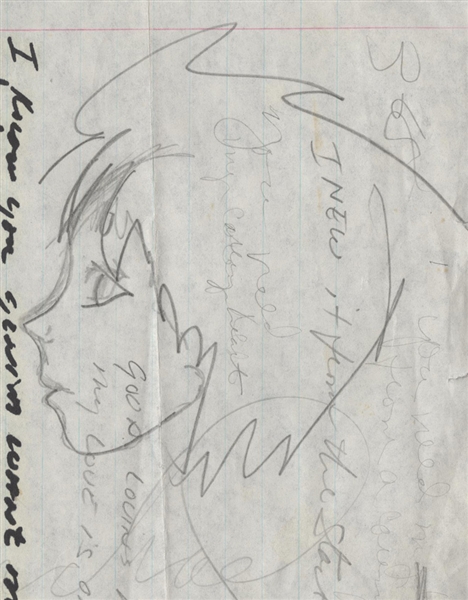 Michael Jackson Original Hand-Annotated Self-Portrait Drawing