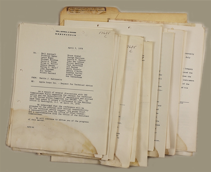Beatles Apple Records Original Legal Documents Archive