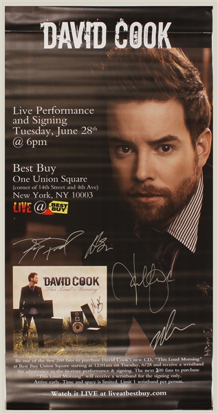 David Cook Signed "This Loud Morning" Original Live Appearance & Performance Promotional Banner