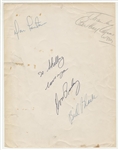 Elvis Presley Original Portrait Photograph Signed on the Verso by Elvis, D.J. Fontana, Bill Black and Cowboy Copas