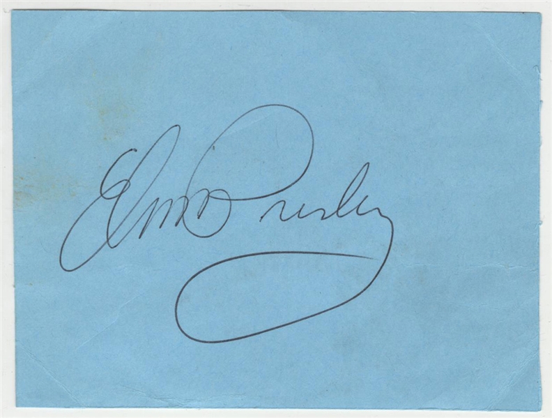 Elvis Presley 1972 Las Vegas International Hotel Signed Cut