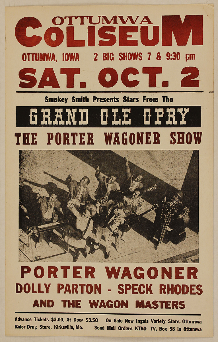 Lot Detail - Dolly Parton Original Porter Wagoner Show Concert Poster