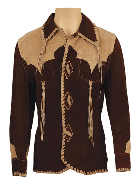 Elvis Presley Owned & Worn Suzy Cream Cheese Two-Tone Brown Suede Fringed Jacket