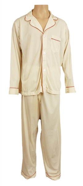 Elvis Presley Owned & Worn Munsingwear Ivory Pajamas with Piping