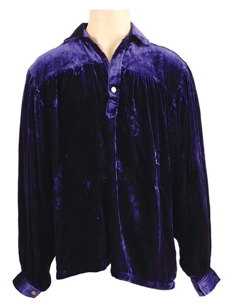 Elvis Presley 1956 Tupelo, Mississippi Stage Worn Blue Velvet Shirt Gifted to Him by Natalie Wood