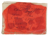 Elvis Presleys Hand Inscribed Handmade Bookmark from the Dottie Rambo Collection