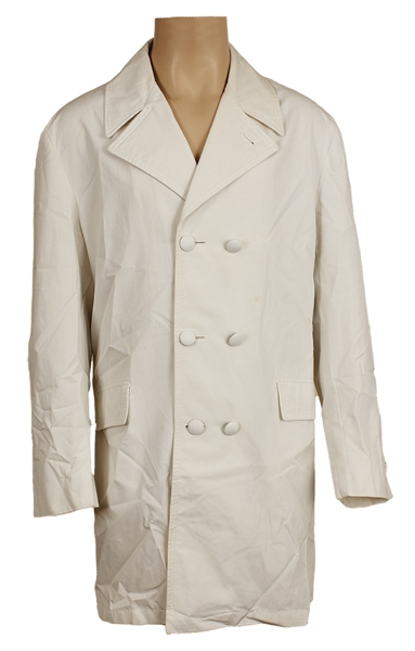 Elvis Presley Owned & Worn White Double-Breasted Poplin Coat