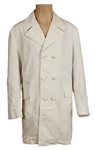 Elvis Presley Owned & Worn White Double-Breasted Poplin Coat