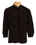 Prince Owned and Worn Black & White Print Ruffled Shirt
