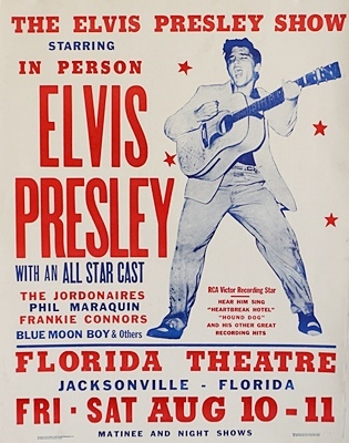 Elvis Presley Iconic 1956 Reproduction Concert Poster