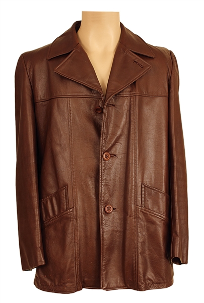 James Brown Owned & Worn London Fog  Brown Leather Coat