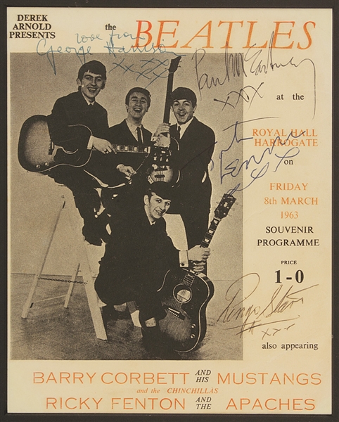 Beatles Signed 1963 Royal Hall Harrogate Concert Program Authenticated By Frank Caiazzo