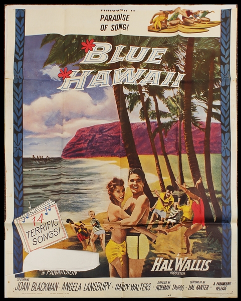 Elvis Presley "Blue Hawaii" Original Movie Poster (In two pieces)