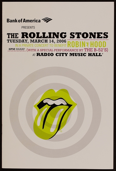 Rolling Stones Original Radio City Music Hall Private Concert Program
