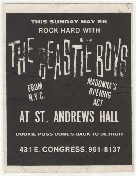 The Beastie Boys Original Early Concert Handbill