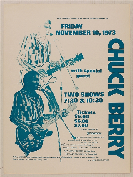 Chuck Berry Original 1973 Palace Theater Concert Poster