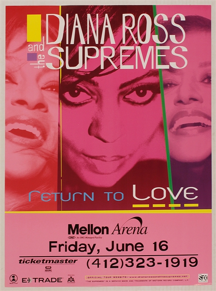Diana Ross and The Supremes "Return to Love" Tour Original Concert Poster