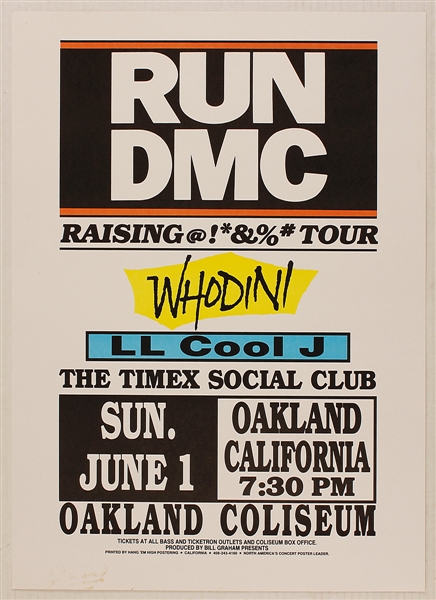 Run DMC/LL Cool J/Whodini Original Concert Poster