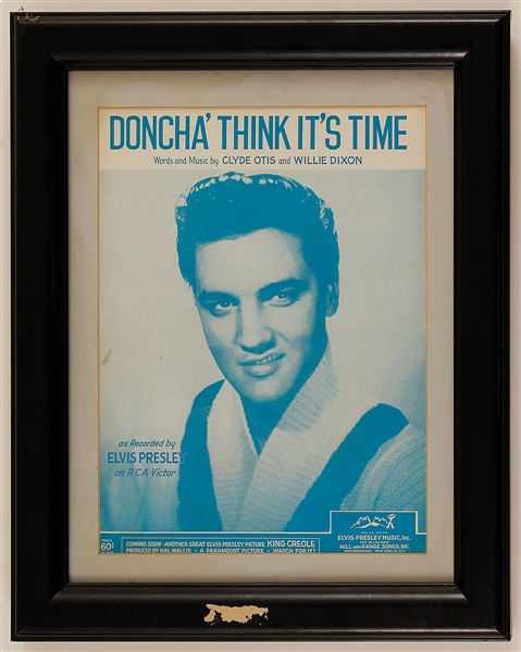 Elvis Presley "Doncha Think Its Time" Original Sheet Music