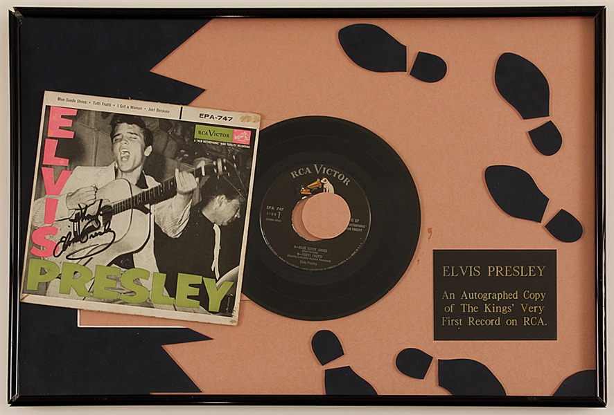 Elvis Presley Signed First RCA Record Display
