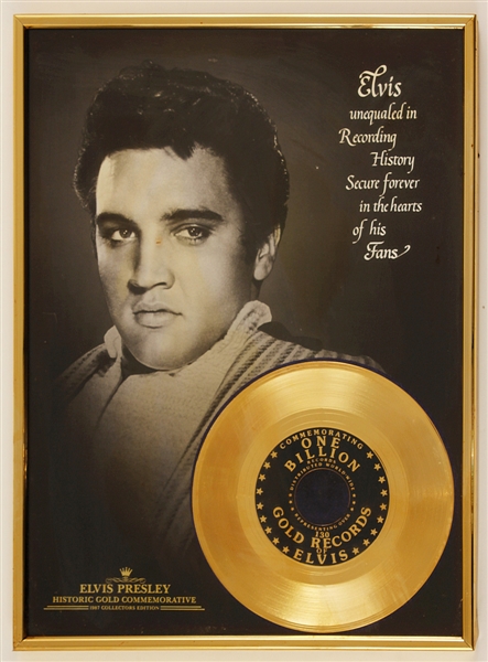 Elvis Presley Historic Gold Commemorative Record Display